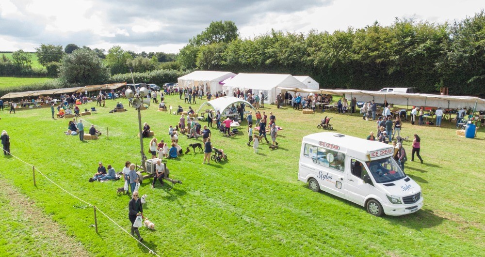 Aerial view of the Brompton Regis Village Show from 2023